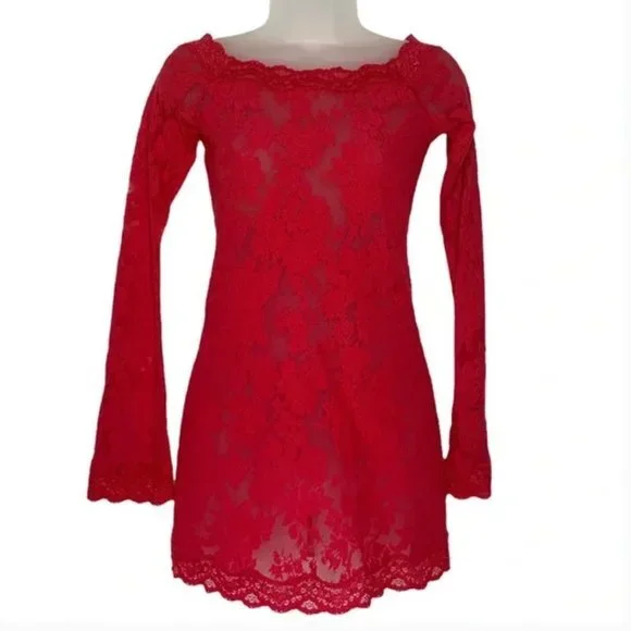 Victoria's‎ Secret Sheer Lace Babydoll Negligee Size Small